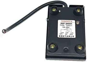 HIFASI 1 бр. foot switch Железен Корпус Foot Switch миг Управление на Електрически Педал Захранване SPDT FS-1 10A 250VAC (Цвят: тел 1 М)