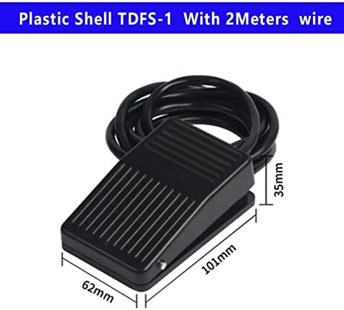 1БР Foot switch Пластмасова обвивка Foot Switch Миг управление на Електрически Педал Захранване SPDT TDFS-1 10A 250VAC (Цвят: тел 2 м)