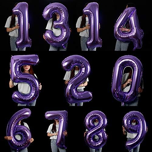 40-Инчовите Балони с Цифри Лилаво Номер 7 Гелиевая Фолио Украса За Парти в чест на рождения Ден на Балони с Цифри