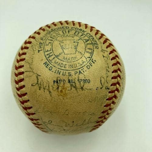 1935 Отбор Бостън Ред Сокс Подписа договор с Мо Бергом от Американската лига бейзбол JSA COA - Бейзболни топки с автографи