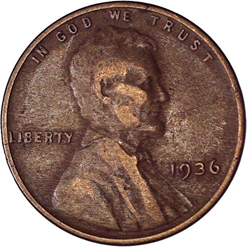 1936 Линкълн пшеничен цент 1C много добър