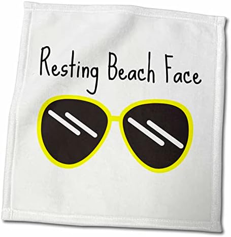 3dRose 3Drose Али J - Забавно типография - Лицето на турист на плажа, слънчеви очила - Кърпи (twl-286265-2)