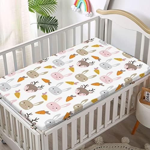 Кухненски Кърпи за бебешко креватче, Мини Преносим Кърпи за яслите, Меки и еластични Кърпи за яслите - Отлични за стая на момче или момиче, или на детето, 24 x 38, Многоцветни