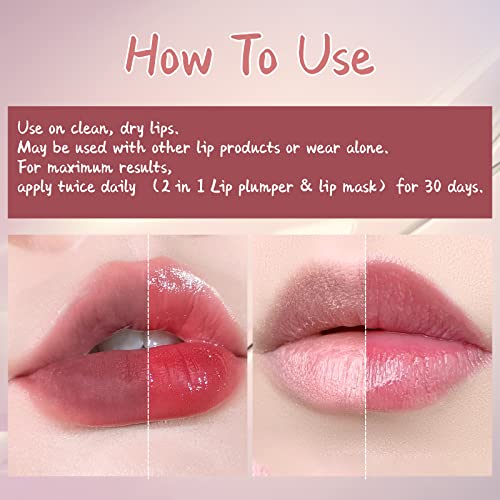 Блясък за устни ВИОЛА HOUSE Lip Plumper, Основата за естествен блясък за устни, Хидратиращи Маска за устни и намаляване на фини бръчки, Блясък за придаване на обем на устните му, насладете се на по-еластични, меки и