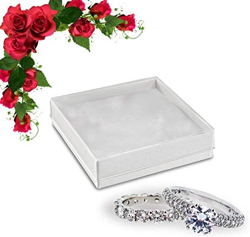 Подаръчни Кутии-Добро crafts Small Jewelry Box с Капак - Бели и Прозрачни кутии Подарък 3,5 х 3,5 (10)
