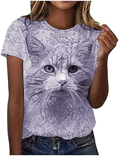 Тениска за Момичета, Есента и Летни Дрехи с Къс Ръкав, Модни Памучен Блуза с Кръгло Деколте и Графичен Дизайн на Тениска за Жени GK GK