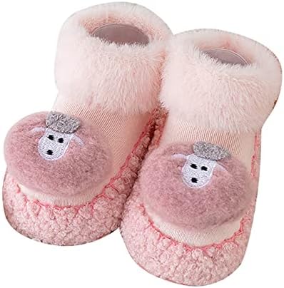 Обувки за Бебета и малки Деца, Зимни Обувки с Меко Дъно, Нескользящие Чорапи за Топъл Секс с Животни Принтом, Обувки