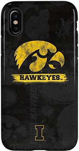 Калъф за телефон Skinit Pro е съвместим с iPhone X - Официално лицензиран Дизайн на лого на Университета на Айова Iowa Hawkeyes с накара