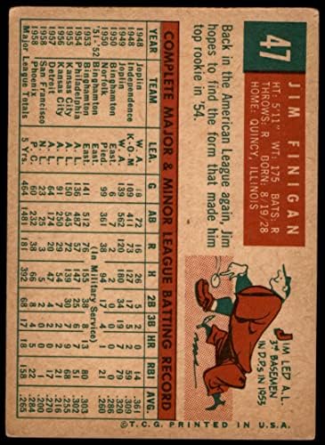 1959 Topps 47 Джим Финиган Балтимор Ориолс (Бейзболна картичка) ДОБРИ Ориолс