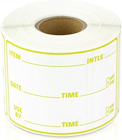 Етикети OfficeSmartLabels (2 x 3 инча, 600 етикети, жълти) С предварително отпечатана срок на годност, Етикети за контрол на качеството / Етикети за съхранение на хранителни про?