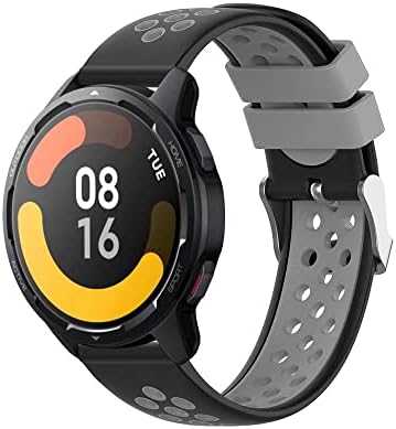 iPartsonline Силикон Взаимозаменяеми каишка, Съвместима за Xiaomi Watch S1 Active/S1/Mi Watch/Vivoactive 4/GTR 3 Pro/gtr 4 Sport Band 22 мм Гумена Каишка за часовник