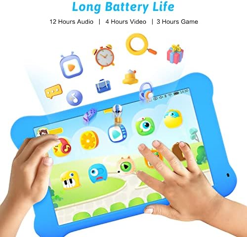 AEEZO Детски таблет 7 инча WiFi Android 10 Tablet PC с резолюция на екрана, IPS FHD 1920x1200, с 2 GB оперативна памет, 32 GB ROM, Таблетка за родителски контрол (розово) (Нова синя)