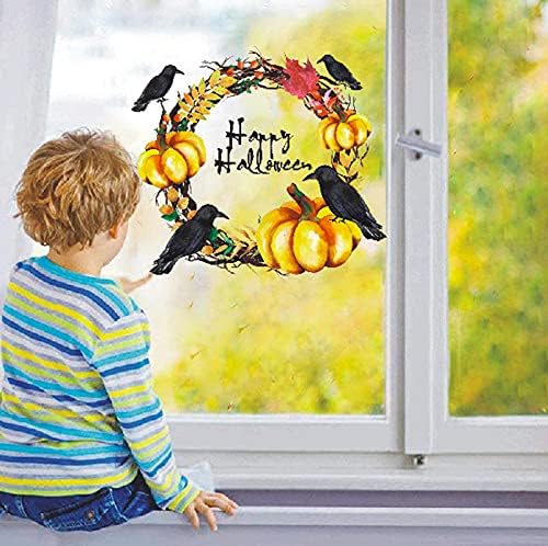 Венци на Хелоуин за входната врата на открито - Щастлив Венец на Хелоуин с дървен Замък, Благороден и Уникален Венец на Хелоуин, Висящи Украшения, празник на детство