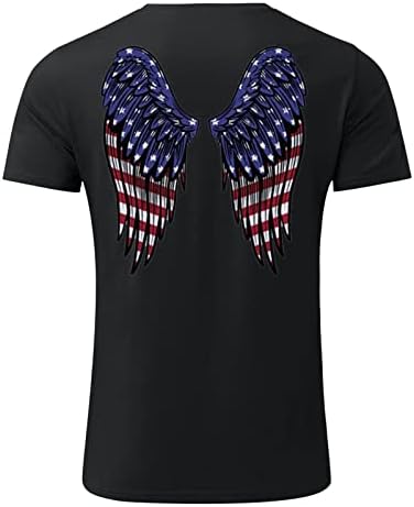 UBST 4 юли, мъжки ризи с къс ръкав, летни тениски с принтом крилата на американското, приталенные Патриотични основни ежедневни тениски