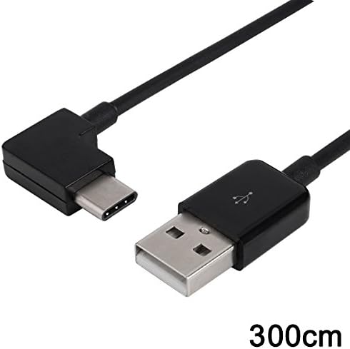 Cablecc 300 см Правоъгълен USB Кабел 3.1 Type C от USB-C до USB 2.0 с 90-Градусным Жак за Таблети и Мобилни телефони