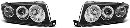 Резервни части V-MAXZONE Фарове VR-1556 Предните Светлини на Автомобилни Крушки на Фаровете От страна на водача и пътника Комплект Фарове Angel Eyes Black е съвместим със Skoda Fabia I