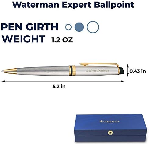 Персонални писалка Waterman | химикалка писалка Waterman Expert с надпис - неръждаема / позлатен завършек. Подарък дръжка на поръчка от Dayspring Pens.