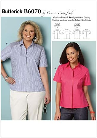 BUTTERICK PATTERNS B6070 Misses'/Шаблон за шиене на женските ризи, грешен размер (XSM-ГСМ-MED-LRG-XLG)