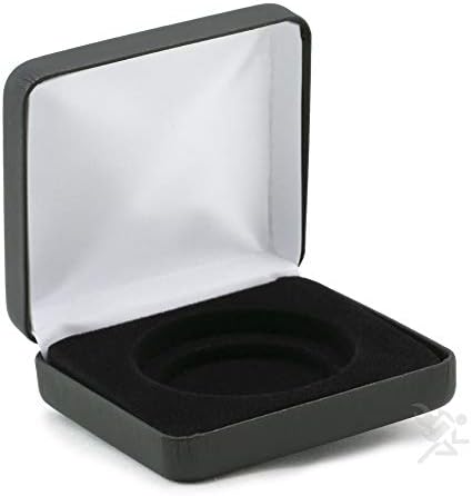 Кутия за показване подарък монети Air-Tite от черна кожа с надпис X Challenge