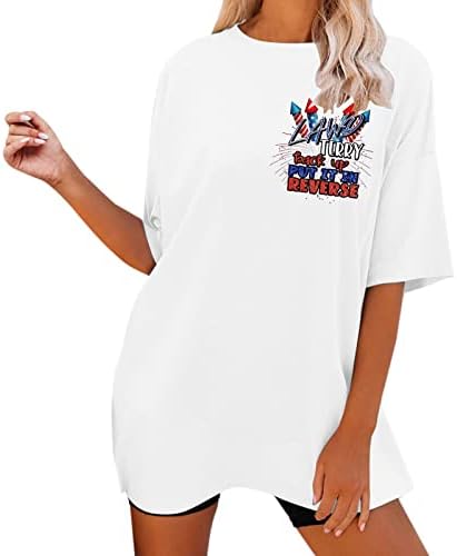 MtsDJSKF Дрехи големи Размери за жените, Скъпа Ежедневни Тениска с кръгло деколте и къс Ръкав с Графичен принтом, Графични Тениски за Жени