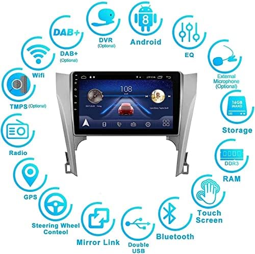 Android 8,1 GPS Навигация Авто Радиоплеер за T. oyota Camry 2011-2014, FM/RDS/ Bluetooth/ WiFi/ Управление на волана колело / Slr връзка / Камера за задно виждане