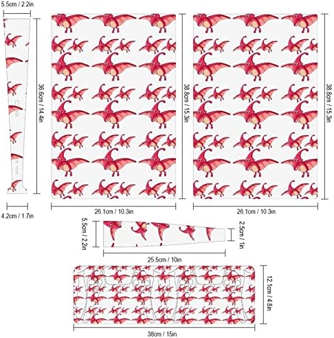 Стикер с изображение на анимационни плочки с кожа на динозавър, калъф за PS5 Digital Edition, стикери за конзола и контролер PS5, устойчиви на надраскване