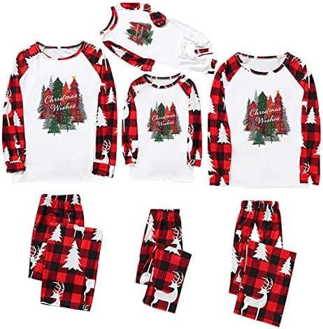 Коледна Пижами, Панталони за семейство, по-Големи Размери, Идентични Комплекти за Семейството, Коледно Дърво, Коледна Семейна Пижами