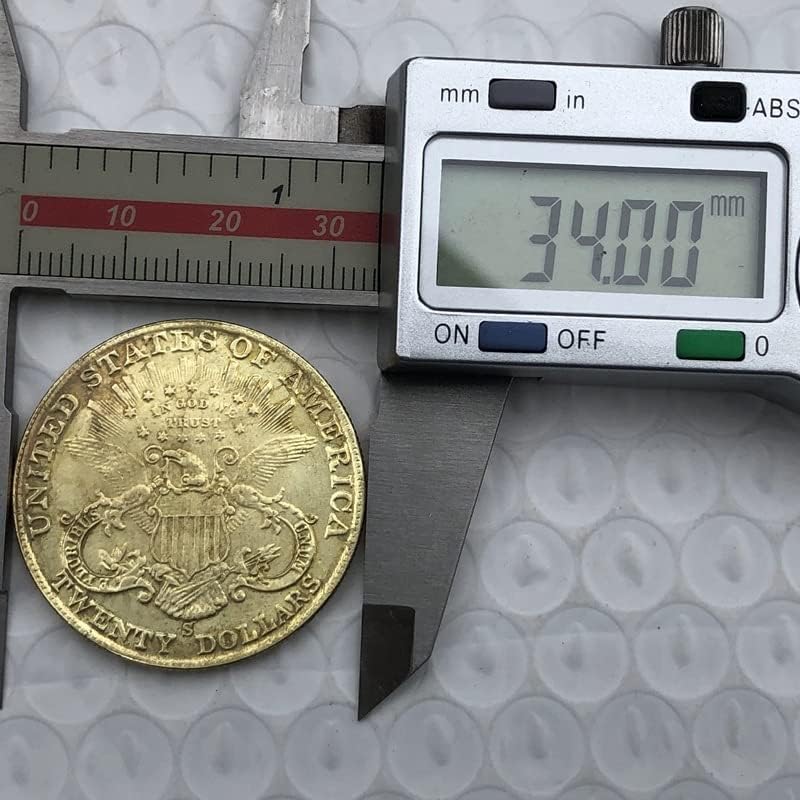 Версия на 1900-Те години Американската 20 Златни Монети Латунная Антични Чуждестранна Възпоменателна Монета Ръчно изработени 34 мм