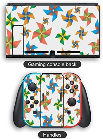 Цветни Стикери с Участието на Перка на Вятърна Мелница Покриват Защитно предната панел на Кожата за Nintendo Switch