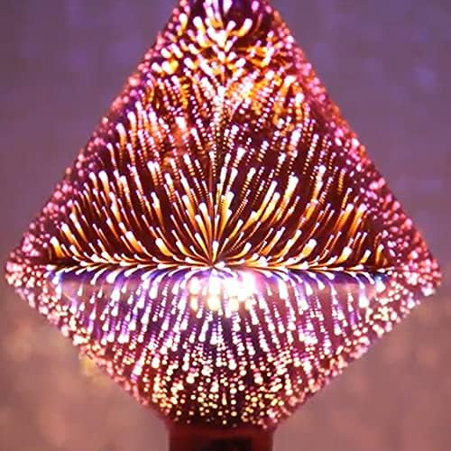 Lxcom Lighting 3D Фойерверки Led Крушка на Едисон 4 W G125 Многоцветни Стъклени Крушки с ефект на Фойерверки Топла Бяла светлина с форма на Диамант Декоративна Атмосферни Круш?