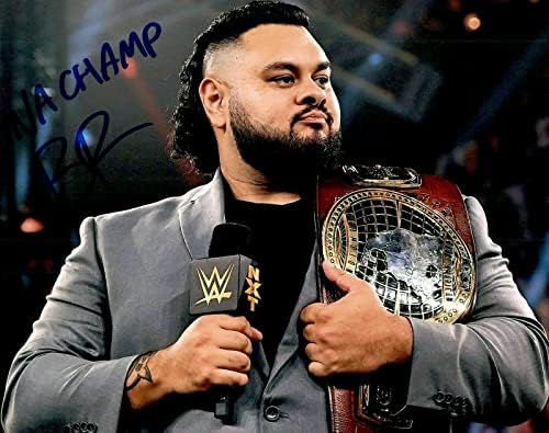 Бронсън Рийд е Подписал и Написа Шампион на Северна Америка WWE NXT 8x10 Снимка #3, с автограф от Борцовских снимки