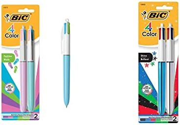 Химикалка химикалка BIC 4 Color Fashion, Средна точка (1,0 мм), Разнообразни, 2 референтна рамка