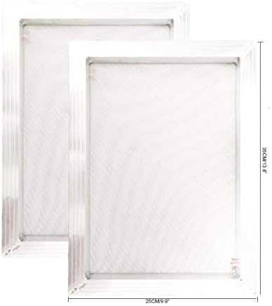 Алуминиеви бисквитка катер печатни екрани YLZ 2 в опаковката 10 x 14 инча (вътрешен размер: 8 x 12 см) С рамка от 110 бели нишки