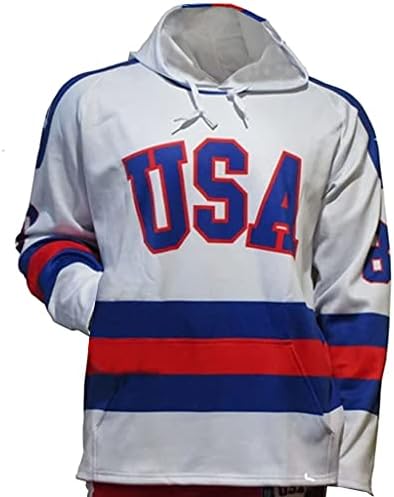 Hoody за възрастни от джърси USA Hockey Miracle on Ice 1980 | Бързосъхнеща Влагоотводящая плат | Официално лицензирани USA Hockey