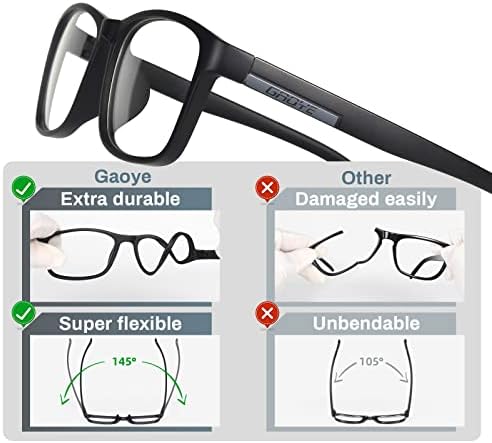 Gaoye, 6 опаковки очила за четене, нападение от синя светлина, за жени, за Мъже, за четене на компютър, очила с защита от uv отблясъци, модни рамки за очила (C1-6 двойки, различни цветове, 1,0, множитель_х)