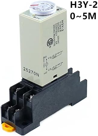 NUNOMO H3Y-2 Таймер, реле закъснение на включване 0-5 М DPDT 8 контакти Напрежение: 220 и 110 В 24 В 12 (Размер: AC110V)