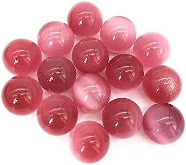 RUITAIQIN СЕ 1/2 бр. Красив Розов Каменна топка с Кошачьим око, Розови Кристални топки-сфера, Ценни Лечебни камъни, Подаръци, естествени камъни и минерали YLSH114 (Цвят: 1 бр.)