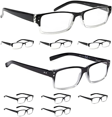LUR 4 Опаковки стилни очила за четене + 6 опаковки класически очила за четене (общо 10 двойки ридеров + 4,00)
