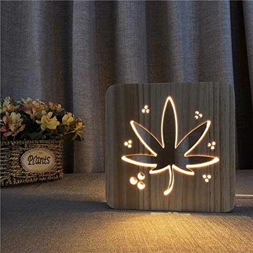 XDG Leaf Theme 3D Дървена лампа LED Night Light Украса на Дома Стаите в Творчески Настолни Лампи за Подарък