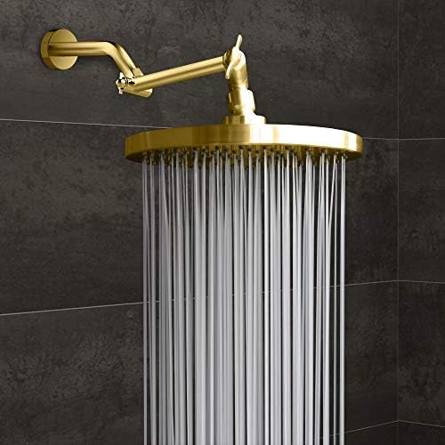 ShowerMaxx, серията Luxury Spa, 8-инчов Кръгла дъждовна накрайник за душ, MAXX - имитируйте усещане за дъжд с помощта на дъждовна накрайник за душ от полиран месинг / злато