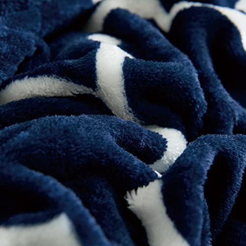 BESTCHIC Тъмно Синьо Комплект Одеяла Кралски размери, 3 предмет, Обръща одеяло от шерп-Руно Кралски размери, Ультрамягкое Алтернативно Одеяло от Пухкав Мъх с 2 Възглавници (104 x 88 См