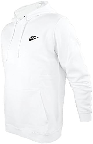 Hoody с качулка на Найки Men ' s Sportswear Club, Пуловер, Бяло /Бяло-Черно, Средно