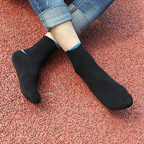 ZHUHW, 5 чифта /лот, мъжки чорапи за джогинг, дишащи памучни мъжки чорапи за спорт на открито, черни