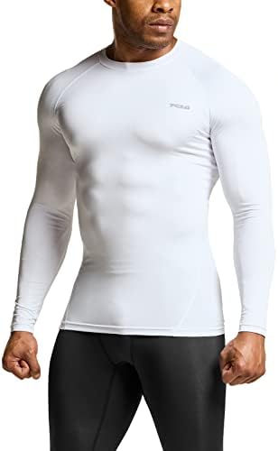 TSLA 1 или 3 Опаковки Мъжки Компрессионных Блузи UPF 50+ и е с дълъг Ръкав, Спортна Риза За тренировки, Защита От Обриви При Водни Видове спорт