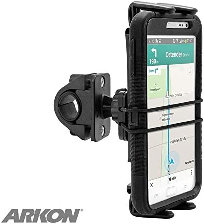 Закопчалка за телефон на Кормилото на велосипеда Arkon за iPhone X 8 7 6S Plus 8 7 6S Galaxy Note 8 5 Galaxy S7 S8 в търговията на Дребно Черен