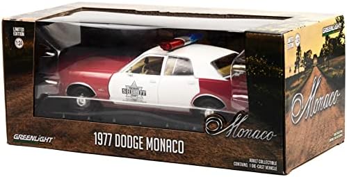 1977 Полицията Монако Червено-Бял каунти Шериф Финчбург 1/24 Монолитен под натиска на модел на превозното средство Greenlight 84106
