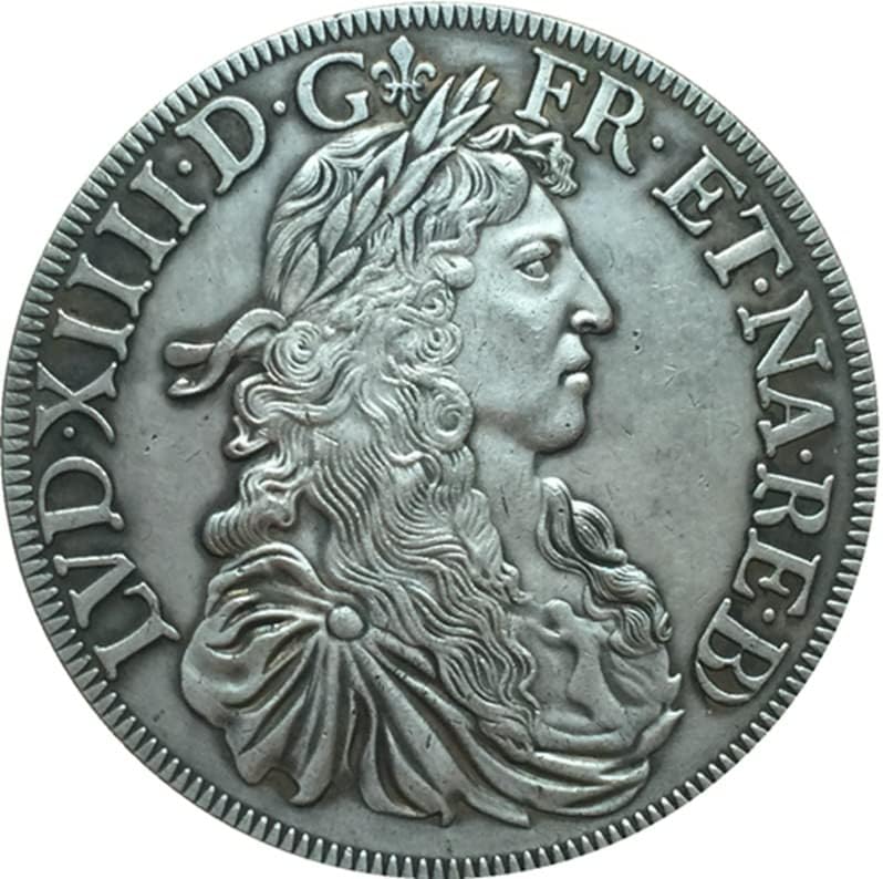 1675 Френски Монети От Чиста Мед със сребърно покритие Антични Сребърни Доларови Монети, Колекция от ръчно изработени изделия, могат да се Взривят