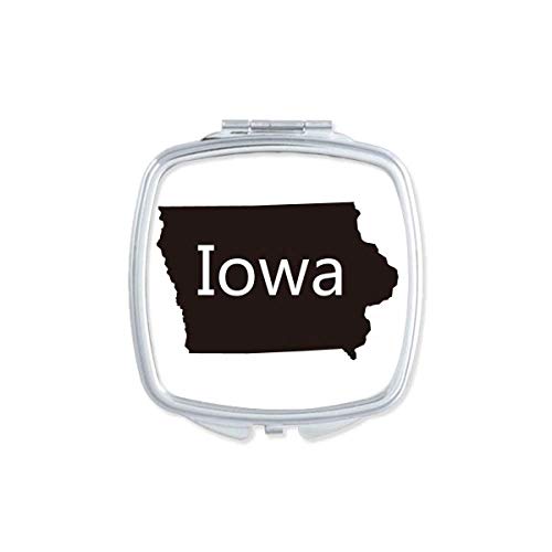 Айова Америка Карта САЩ Контурное Огледало Преносим Компактен Джобен Грим Двустранно Стъкло