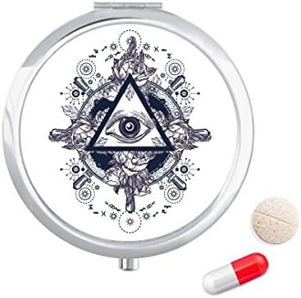 Очите Цвете Триъгълник Художествен Модел На Калъф За Хапчета В Джоба Кутия За Съхранение На Лекарства Контейнер Опаковка