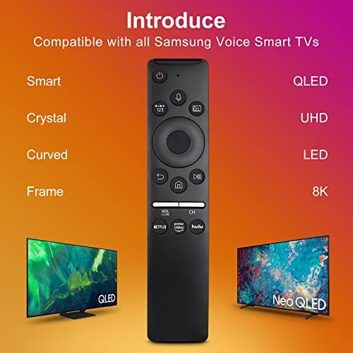 BN59-01312A Smart TV Глас, дистанционно управление за Samsung TV-дистанционно управление, съвместим за всички Samsung с функция за гласова комуникация Smart Curved Frame QLED LED LCD телевизори 4K 8K